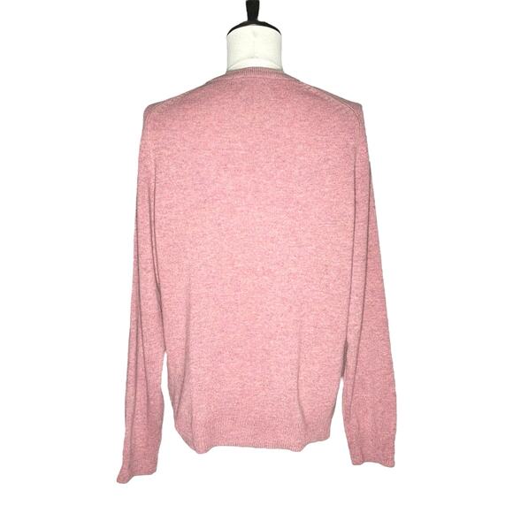 M&S Collection | Men | 100% Fine Lambs Wool Marled Pink Crew Sweater | Large - Picture 3 of 12
